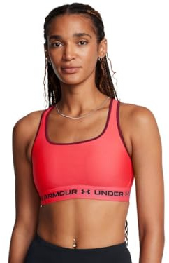 Under Armour Damen Crossback Mid Impact Sport-BH, (713) Racer Red/Cardinal/Black, Medium