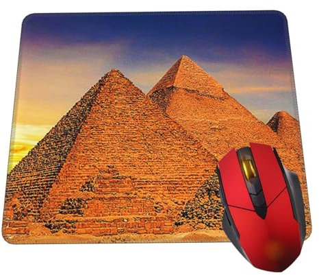 Mauspad mit ägyptischen Pyramiden für den Schreibtisch, rutschfeste Gummiunterseite, quadratisch, Gaming-Pads, Mauspad für Computer, Heimbüro