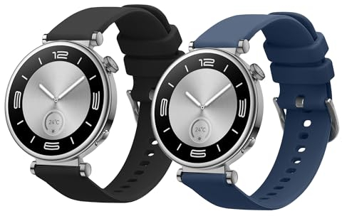 kwmobile Pulsera compatible con Huawei Watch GT4 41mm correa - 2x Correas de silicona flexible - Tamaño ajustable
