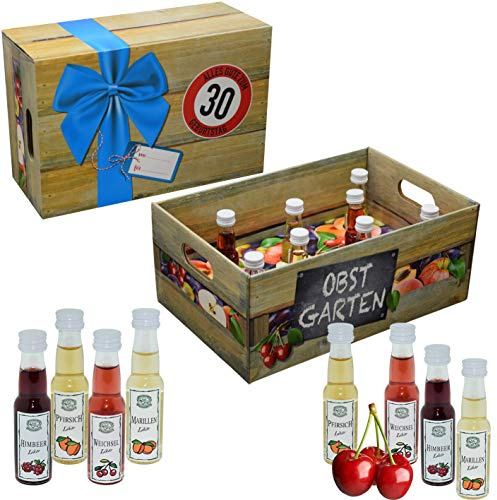 Obstgarten mit Obstlikör · Geschenkidee für Männer und Frauen mit Alkohol · 8 x Obst-Likör · Hochwertige Geschenkbox (Obstgarten 30)
