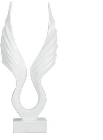 Qcwwy Abstrakte Engelsflügel-Skulptur, Kunstharz-Engelsflügel, Künstlerische Dekorative Statue, Heimdekoration, Ornament für Wohnzimmer, Büro, Schreibtisch, Bücherregal, TV-Ständer,