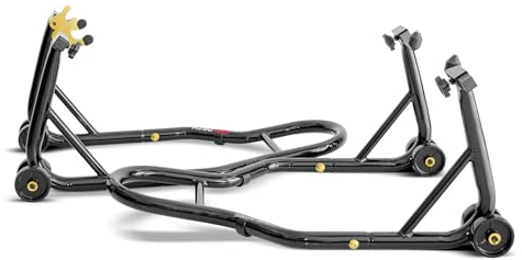 BOUDECH Coppia di supporti alzamoto anteriore e posteriore fino a 400kg (Motorlock)