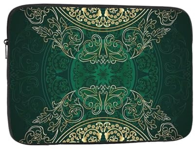 Laptophülle im Mandala-Stil, Blumen-Kreis, antike Wirbel, bedruckt, für 43,2 cm (17 Zoll) Laptop, stoßfest, Oxford-Stoff, Laptoptasche