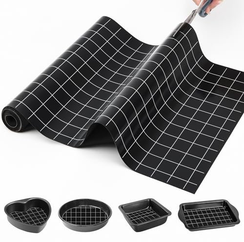 Goldeer Silicone Baking Mat Roll, Cut to Size, Non Stick, Heat Resistant, Reusable, Black, Rectangular, 48 inches x 12