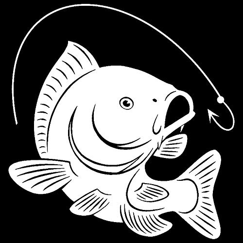 ROPEME 15 * 14CM Karpfen Angeln Haken Auto Aufkleber Kunst Fisch Fischer Hobby Dekoration Persönlichkeit Vinyl Wasserdicht Aufkleber