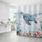FAIRYGATE Duschvorhang Maritim Stoff Badvorhange Shower Curtain Duschvorhänge Textil Stoff mit Ringen 180x180cm Muscheln Duschvorhang Badevorhang Meer Polyester Anti Schimmel Wasserdicht B9313