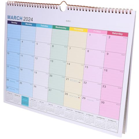 VILLCASE 3St 2024 countdown countdown calender pinup moon calendar Notizblock- Tagesordnung Terminkalender Feiertagskalender zum Aufhängen Papier
