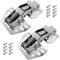 XINHAITC 2 Pcs Cabinet Lid Support Hinges Swing Up Flap Hinge Lid Stay Lift Up Buffer Hinge, ​Folding Hinge with Screws Furniture Concealed Hinge for Cupboard Bookcases Caravans