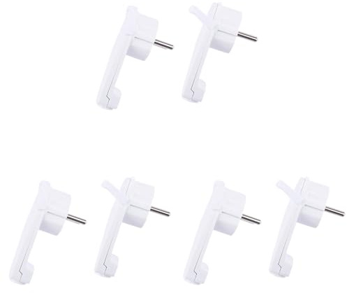 Lckiioy 6 Stück Weißer Schuko-Winkelstecker Flach, Schuko-Flachstecker 250 V (16 A), Schuko-Stecker, Schuko-Stecker Flach, EU-Stecker