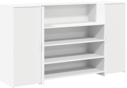 vidaXL Scrivania per Reception Bianca 180x50x103,5 cm in Legno Massello