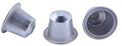 Kaffeekapseln aus Aluminiumfolie mit selbstklebenden Deckeln für Nespresso-Maschinen, silberfarbene Kapseln, 100 Stück