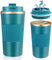 Senshuomy Travel Mug, Insulated Coffee Cup with Leakproof Lid, Reusable Coffee Cups Travel Cup, Stainless Steel thermaol Mug for Hot Cold Drinks (Blue/510ml)