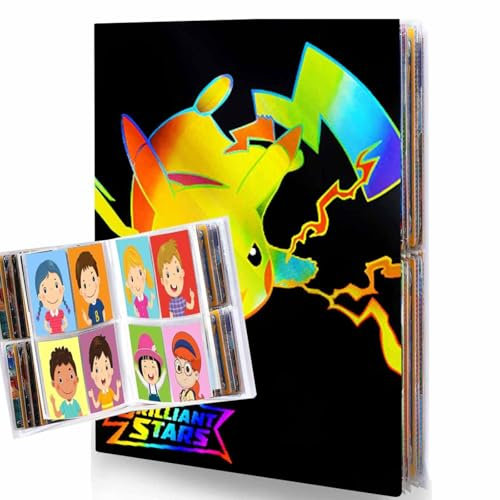 Karten Sammelalbum 4 Tasche,Sammelalbum für 240 Karten, Sammelkarten Album Kartenhalter Kartenhüllen Ordner, 30 Seiten Sammelkarten Hefte-STA2