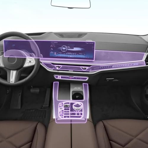 Auto-Innen-Mittelkonsole, transparente TPU-Lackschutzfolie, kratzfest, Reparaturzubehör, für BMW X5 2023 (Stil für Linkslenker)