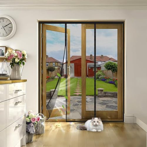 Fliegenschutz Magentvorhang 145x235cm Moskitonetz TüR hält die Frischluftzirkulation für Schiebetür Kellertür und Terrassentür