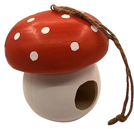 Homoyoyo Kreatives Pilz-Vogelhäuschen Aus Wetterfestem Harz – Hängender Futterspender Für Wildvögel - Ideal Für Den Garten Oder Balkon Attraktives Design Für Vögel Und Naturliebhaber