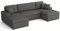 MEBLE-LUX Wohnlandschaft U Form 312 cm Breit Sofia, Big Sofa XXL, Ecksofa mit Schlaffunktion und Zwei Bettkästen, Sofas & Couches, Plüsch-Stoff Sofa Grau