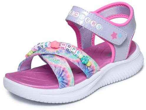 Skechers Mädchen Jumpsters Sandal Tie Dye Bffs, Lavender Synthetic/Multi Trim, 28 EU