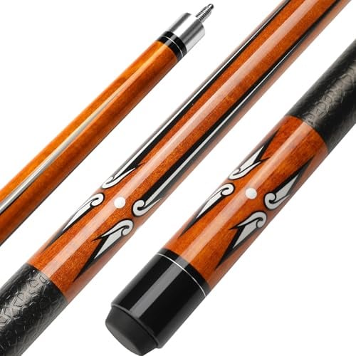 ASMPCUE Pool Queue, 58 Zoll Billard Queue Kanadischer Ahornholz Pool Cue 13mm Spitzen für Professionelle Billardspieler, 1/2 Maple Queue Sticks für Billard Tisch Sport