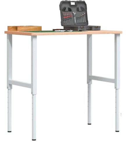 Générique Cadres d'établi réglables 2 pcs Métal 55x(69-95,5) cm Gris,Meubles,Accessoires pour Tables,Pieds de Table,Gris,6.1 KG,147932