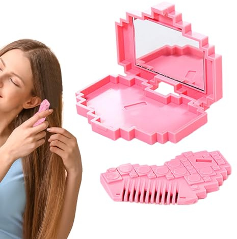 Coupe-Pointes Fourchues Ciseaux À Frange Et Peigne Avec Miroir | Tailleur De Pointes Abîmées En Forme De Cœur pour Toilettage Personnel à la Maison Entretien Routine Quotidienne
