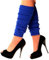 krautwear Damen Beinwärmer Stulpen Legwarmers Overknees gestrickte Strümpfe 80er Jahre 1980er Jahre, 1xblau, Einheitsgröße