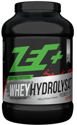 Zec+ Nutrition Whey Hydrolysat Proteinpulver – 1000 g, Geschmack Kirsche │ enzymatisch gespaltenes Eiweißpulver zur idealen Proteinversorgung, mit kompletten Aminosäuren-Profil (EAAs & BCAAs)