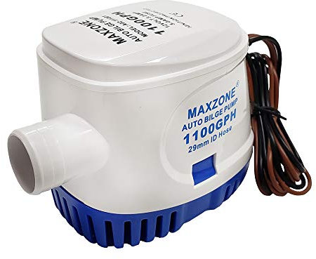 MAXZONE Automatic Submersible Boat Bilge Water Pump 12v 1100gph Auto with Float Switch (Blue - Automatic)