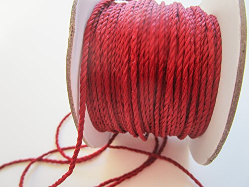 50m Kordel 3 mm breit Schnur Kordelband gedrehtes Band (Bordeaux)
