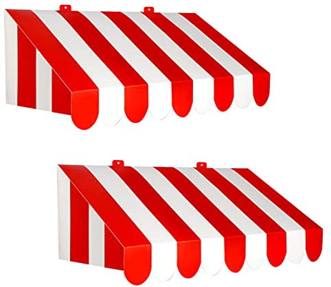 Beistle, 2 Stück 3D-Wanddekoration für Markisen, 62,9 x 22,2 cm (rot/weiß)
