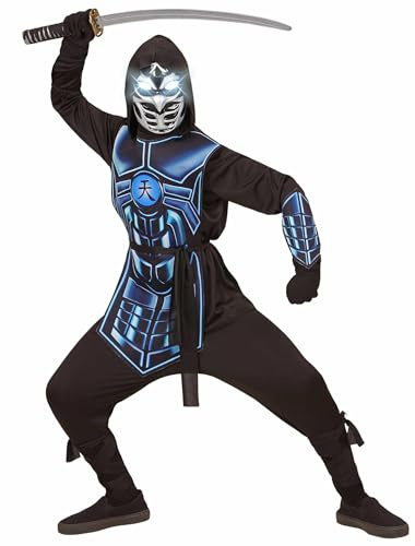 W WIDMANN MILANO Party Fashion - Cyber Ninja Kostüm Kinder | 5-teilig mit Oberteil, Rüstung und Zubehör für Karneval und Mottoparty