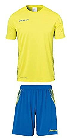 Uhlsport Herren Score Kit Trikot&Shorts Set, limonengelb/azurblau, XXL
