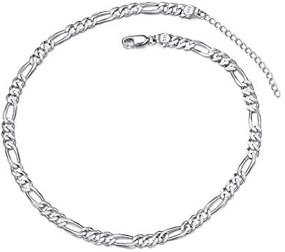 PROSILVER 925 Silber Italien Figaro kette 5mm breit Herren schlichte Halskette 3+1 Gliederkette 55cm Kettelänge Minimalistischer Schmuck Accessoire für Männer Jungen