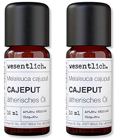 wesentlich. Cajeputöl - ätherisches Öl - 100% naturrein (Glasflasche) - u.a. für Duftlampe und Diffuser (2x10ml)