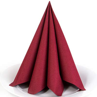 Servietten Bordeaux Premium Airlaid STOFFÄHNLICH | 50 Stück | 40 x 40cm | Einfarbige Servietten | hochwertige Serviette für Hochzeit, Geburtstag, Party, Taufe, Kommunion | made in Germany