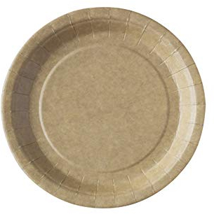 50 Petites Assiettes en Kraft 18 cm - Marron - Taille Unique