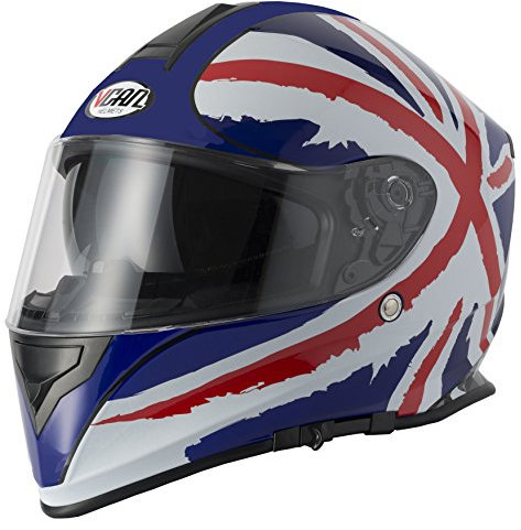 MotorradHelme VCAN V127 Motorrad Integralhelm Motorroller Touren Helm Full Face SportHelm Crash Rennhelm f?r M?nner und Frauen (Union Jack,XS)
