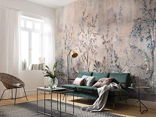 Komar Vlies Fototapete - Mandarin Morning - Größe 900 x 280 cm (Breite x Höhe) - Wand Tapete Wohnzimmer Schlafzimmer Asien Pflanzen Büro Flur Dekoration Wandbild - RSX18-060