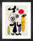 1art1 Joan Miró Poster Kunstdruck Bild und MDF-Rahmen - Figur Gegen Rote Sonne II (c) (50 x 40cm)