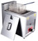 Poêle à frire Friteuse Au Gaz Butane Et Propane, Cuve À Allumage Et Assaisonnement par Impulsion De Friteuse Commerciale, Friteuse en Acier Inoxydable, avec Panier/Couvercle Anti-éclaboussures