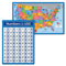 Palace Learning – 2er-Pack USA-Karte für Kinder [illustriert] + Zahlen 1-100 Mathematik-Poster (laminiert, 45,7 x 73,7 cm)