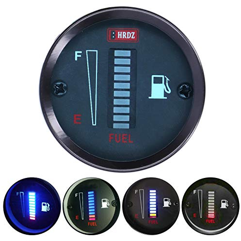 Jauge de niveau de carburant, 52mm Dia 12V universel LED Indicateur de Jauge Jauges de Compteur de Carburant Résistance Réglable pour Voiture Moto Camion RV