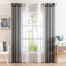 MIULEE 2er Set Voile Vorhang Zweifarbiger Vorhang mit Ösen Transparente Gardine Ösenschal Fensterschal Lichtdurchlässig für Schlafzimmer, 140x245cm, Schwarz