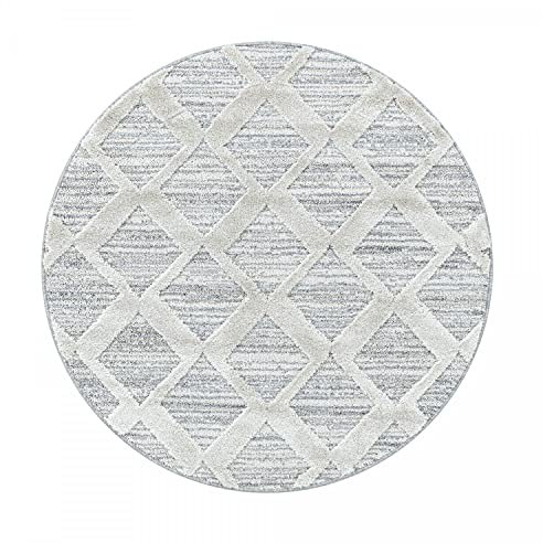 Ayyildiz Teppich PISA80804703GREY Teppiche, 80 Zentimeter Rund