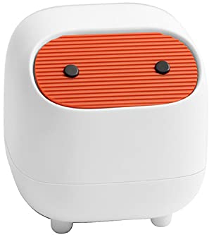 AnyCar Petite poubelle de bureau avec couvercle en forme de ninja mignon et 1 rouleau de sacs Blanc