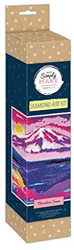 Simply MAKE Diamond Art Kit - Mountain Scene - Diamond Painting Kits for Adults, Vibrant Picture Canvas with Accessories, for Home Decor or Wall Hang Accessory, Gem Tool Included - Art & Craft Kit