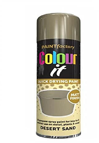 HOMION Colour it prime spray paint 400ml sunshine gloss or matt finish quick drying metal wood aerosol (1, DESERT SAND MATT)