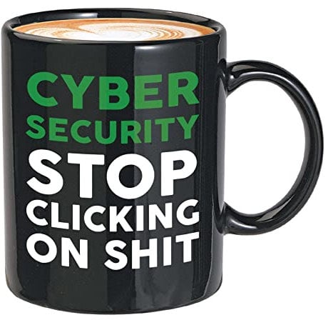 Programmer Mug Black 11oz - Cyber Security Stop Clicking - Tech Progammer Computer Engineer Coding Mechanical Electrical