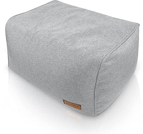 Aiire Pouf Repose Pied Salon - [50x40x30 cm] Fauteuil Repose Pieds Moderne pour Gamer, Décoration Chambre Ado ou Bureau - Tabouret Pieds Canapé Intérieur Gris Clair