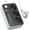 Hulker Multiprise 3M avec USB, 3 Prises avec 6 Ports USB (5V/3,4A) Multiprise Electrique Multi avec Interrupteur USB Chargeur Cable 3 Mètres pour Maison, Bureau